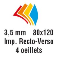 80x120 cm - R°V° - 4 oeillets